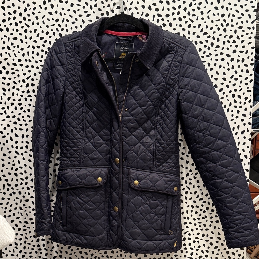 Joules Newdale Navy Quilted Jacket Sz 4